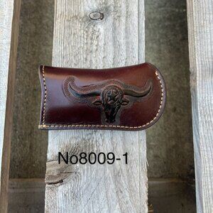 Coffee Brown Longhorn Design Large Knife Sheath